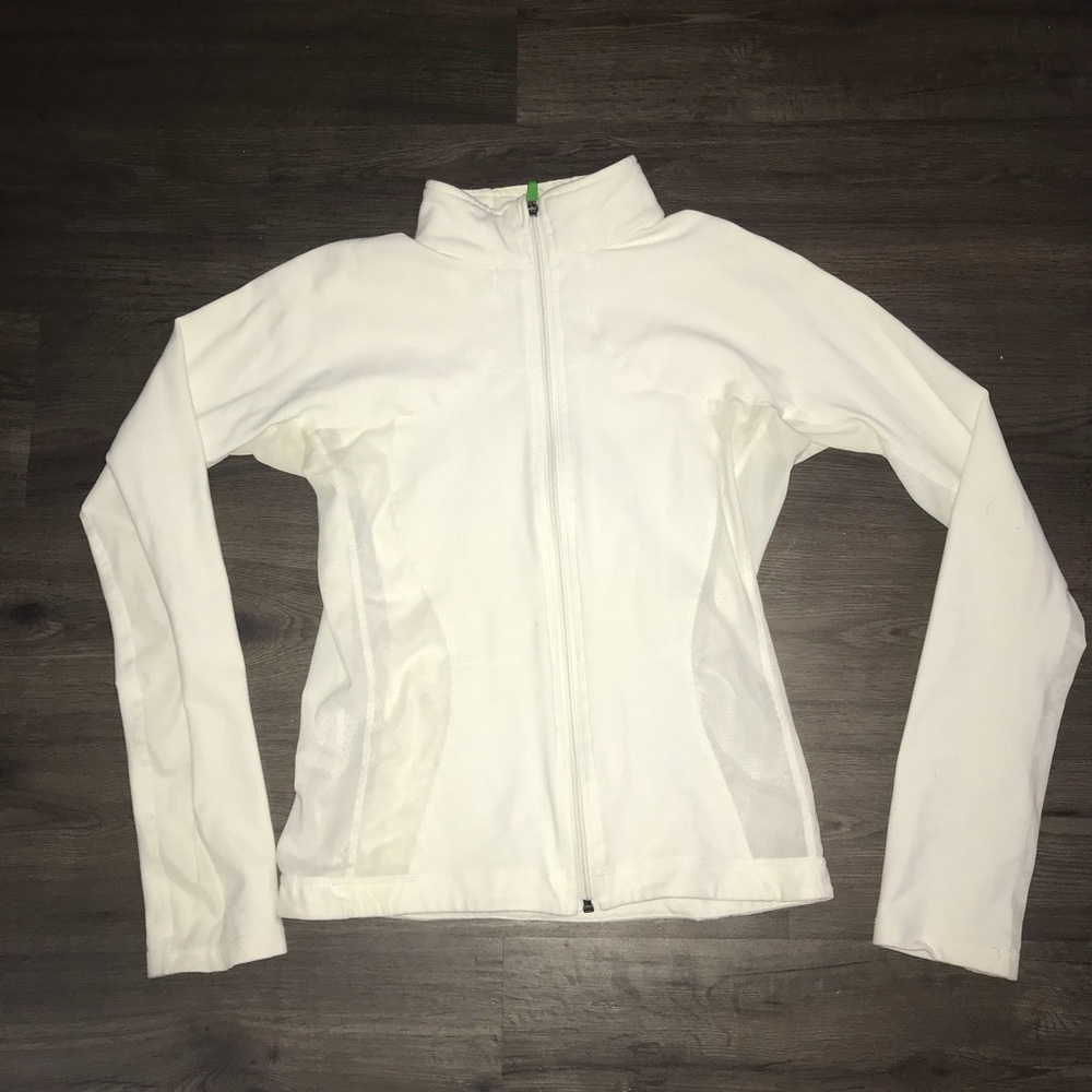 White Lululemon jacket with mesh detail